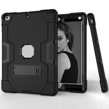 For iPad 4 / 3 / 2 Silicone + PC Protective Case with Stand(Black + Grey)