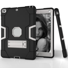 For iPad 4 / 3 / 2 Silicone + PC Protective Case with Stand(Black + White)