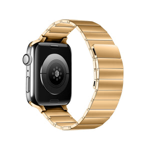 Magnetic Steel Watch Band For Apple Watch Series 8&7 41mm / SE 2&6&SE&5&4 40mm / 3&2&1 38mm(Rose Gold)