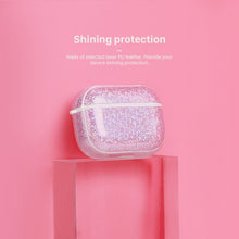 NIILLKIN Anti-fall PU + TPU Shining Protection Glitter Case for AirPods Pro(Black)