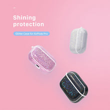 NIILLKIN Anti-fall PU + TPU Shining Protection Glitter Case for AirPods Pro(White)