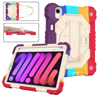 For iPad mini 6 Contrast Color Robot Silicone + PC Tablet Case(Colorful Red)
