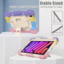 For iPad mini 6 Contrast Color Robot Silicone + PC Tablet Case(Colorful Pink)