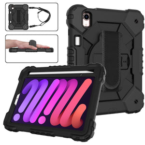 For iPad mini 6 Contrast Color Robot Silicone + PC Tablet Case(Black)