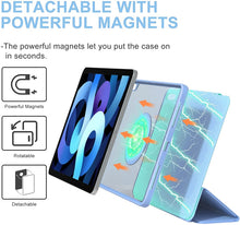 Trifold Magnetic Rotating Smart Case For iPad Pro 12.9 2018 / 2020 / 2021(Sky Blue)