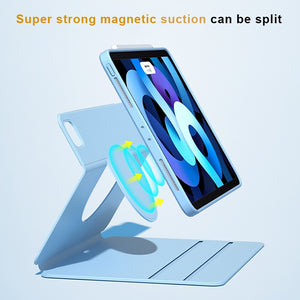 Front Stand Rotating Clear Back Smart Tablet Case For iPad Air 2022 / 2020 10.9(Sky Blue)