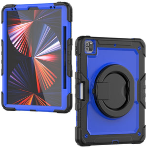 For iPad Pro 12.9 2021 Bracelet Holder Silicone + PC Tablet Case(Dark Blue)