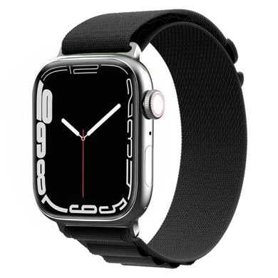 Nylon Watch Band For Apple Watch Series 8&7 45mm / SE 2&6&SE&5&4 44mm / 3&2&1 42mm(Black)