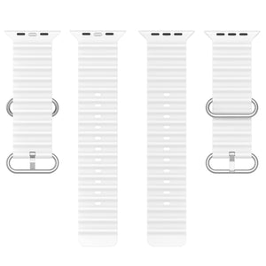 Ocean Silicone Watch Band For Apple Watch Ultra 49mm / Series 8&7 45mm / SE 2&6&SE&5&4 44mm (White)