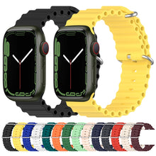 Ocean Silicone Watch Band for Apple Watch Series 8&7 41mm / SE 2&6&SE&5&4 40mm / 3&2&1 38mm(White)