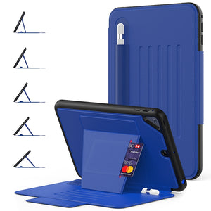 For iPad Mini 5 Multifunctional Tablet PC Protective Leather Case with Bracket & Card Slots & Pen Slot & Wake-up / Sleep Function(Blue)