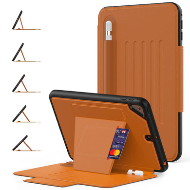 For iPad Mini 5 Multifunctional Tablet PC Protective Leather Case with Bracket & Card Slots & Pen Slot & Wake-up / Sleep Function(Khaki)