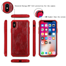 For iPhone X / XS Multifunctional Retro Detachable Magnetic Horizontal Flip Leather Case with Card Slots & Holder & Wallet & Photo Frame(Red)