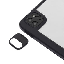 For iPad Pro 12.9 2022 / 2021 / 2020 / 2018 3-Fold 360 Rotation Acrylic Leather Smart Tablet Case(Black)