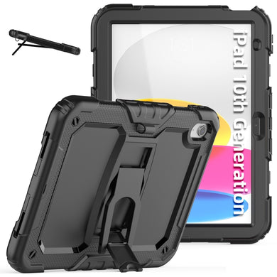 For iPad 10th Gen 10.9 2022 Shockproof Silicone + PC Protective Tablet Case(Black)