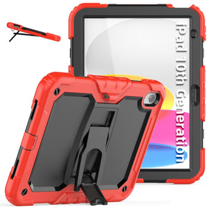 For iPad 10th Gen 10.9 2022 Shockproof Silicone + PC Protective Tablet Case(Black + Red)