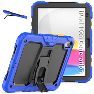 For iPad 10th Gen 10.9 2022 Shockproof Silicone + PC Protective Tablet Case(Black + Blue)