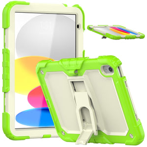 For iPad 10th Gen 10.9 2022 Shockproof Silicone + PC Protective Tablet Case(Yellow Green)