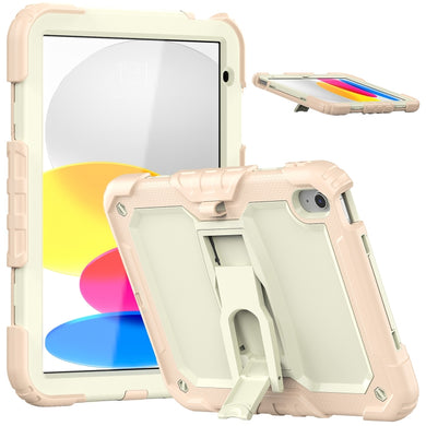For iPad 10th Gen 10.9 2022 Shockproof Silicone + PC Protective Tablet Case(Rose Gold)