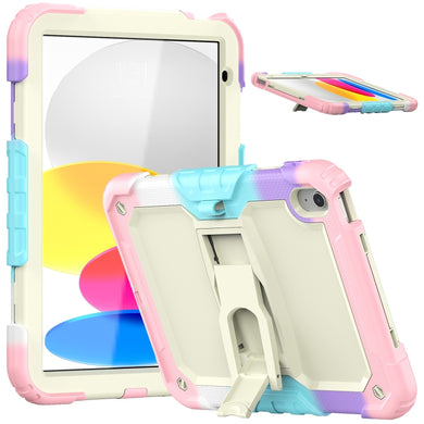 For iPad 10th Gen 10.9 2022 Shockproof Silicone + PC Protective Tablet Case(Camouflage Pink)
