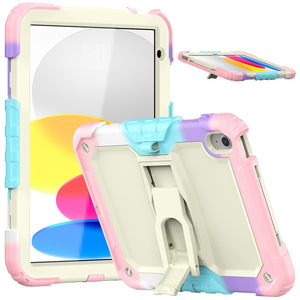 For iPad 10th Gen 10.9 2022 Shockproof Silicone + PC Protective Tablet Case(Camouflage Pink)