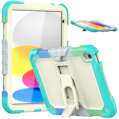For iPad 10th Gen 10.9 2022 Shockproof Silicone + PC Protective Tablet Case(Camouflage Light Blue)