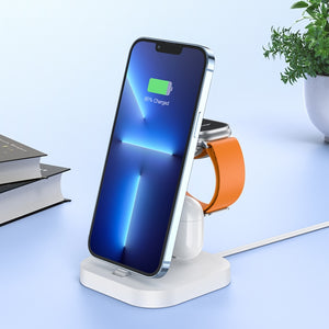 hoco CW43 Graceful 3 in 1 Wireless Charger(White)