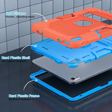 For iPad 10th Gen 10.9 2022 Contrast Color Robot Silicone + PC Tablet Protective Case(Orange Blue)