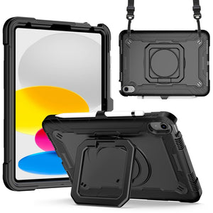For iPad 10th Gen 10.9 2022 Silicone + PC Bracelet Holder Tablet Case(Black)
