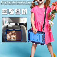 For iPad 10th Gen 10.9 2022 Silicone + PC Bracelet Holder Tablet Case(Navy Blue + Blue)