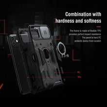 For iPhone 11 NILLKIN Shockproof CamShield Armor Protective Case with Invisible Ring Holder(Black)