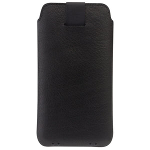 For iPhone XS Max QIALINO Nappa Texture Top-grain Leather Liner Bag with Card Slots(Black)