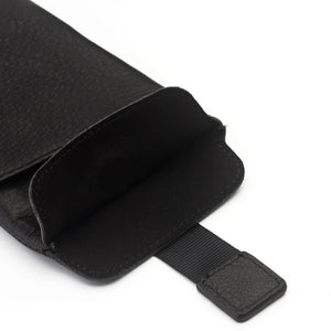 For iPhone XR QIALINO Nappa Texture Top-grain Leather Liner Bag with Card Slots(Black)