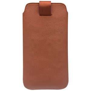 For iPhone XR QIALINO Nappa Texture Top-grain Leather Liner Bag with Card Slots(Brown)