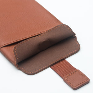 For iPhone XR QIALINO Nappa Texture Top-grain Leather Liner Bag with Card Slots(Brown)