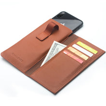 For iPhone X / XS QIALINO Nappa Texture Top-grain Leather Horizontal Flip Wallet Case with Card Slots(Brown)