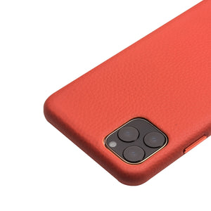 For iPhone 11 Pro Max QIALINO Shockproof Top-grain Leather Protective Case(Orange)
