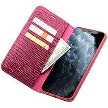 For iPhone 11 Pro QIALINO Crocodile Texture Horizontal Flip Leather Case with Wallet & Card Slots(Rose Red)
