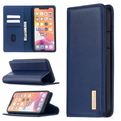 For iPhone 11 Pro Max 2 in 1 Detachable Magnetic Horizontal Flip Genuine Leather Case with Holder & Card Slots & Wallet(Blue)