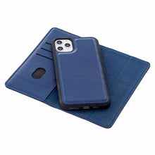 For iPhone 11 Pro Max 2 in 1 Detachable Magnetic Horizontal Flip Genuine Leather Case with Holder & Card Slots & Wallet(Blue)