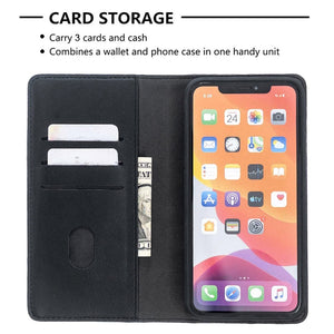 For iPhone 11 Pro Max 2 in 1 Detachable Magnetic Horizontal Flip Genuine Leather Case with Holder & Card Slots & Wallet(Black)