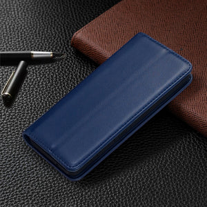 For iPhone XR 2 in 1 Detachable Magnetic Horizontal Flip Genuine Leather Case with Holder & Card Slots & Wallet(Blue)