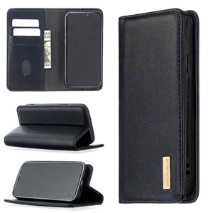 For iPhone 12 mini 2 in 1 Detachable Magnetic Horizontal Flip Genuine Leather Case with Holder & Card Slots & Wallet(Black)