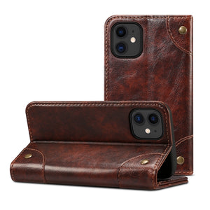 For iPhone 12 mini Baroque Simple Horizontal Flip Leather Case with Holder & Card Slots & Wallet (Dark Brown)