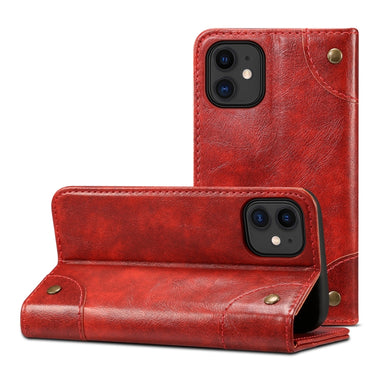 For iPhone 12 mini Baroque Simple Horizontal Flip Leather Case with Holder & Card Slots & Wallet (Red)