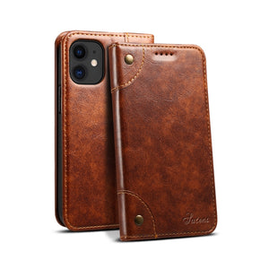 For iPhone 12 / 12 Pro Baroque Simple Horizontal Flip Leather Case with Holder & Card Slots & Wallet(Light Brown)