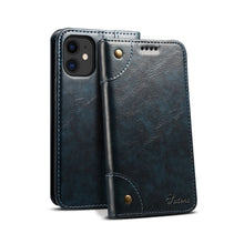 For iPhone 12 / 12 Pro Baroque Simple Horizontal Flip Leather Case with Holder & Card Slots & Wallet(Blue)