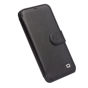 For iPhone 12 mini QIALINO Business Magnetic Horizontal Flip Leather Case with Card Slots & Wallet (Black)