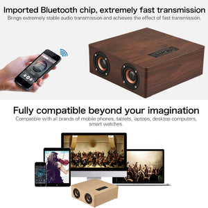 Q5 Wooden Bluetooth Speaker, Support TF Card & 3.5mm AUX(Red Wood)