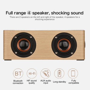 Q5 Wooden Bluetooth Speaker, Support TF Card & 3.5mm AUX(Yellow Wood)